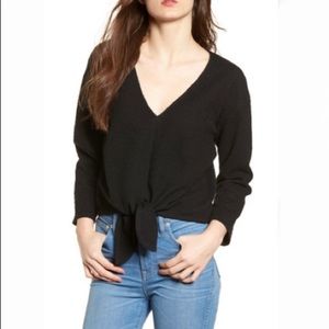Madewell tie front cropped top